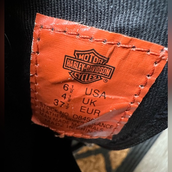 Women's Harley-Davidson motorcycle black leather short boots - Picture 4 of 8